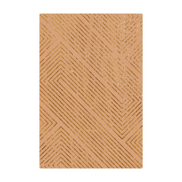 Cork mat - Symmetrical Geometry Gold - Portrait format 2:3