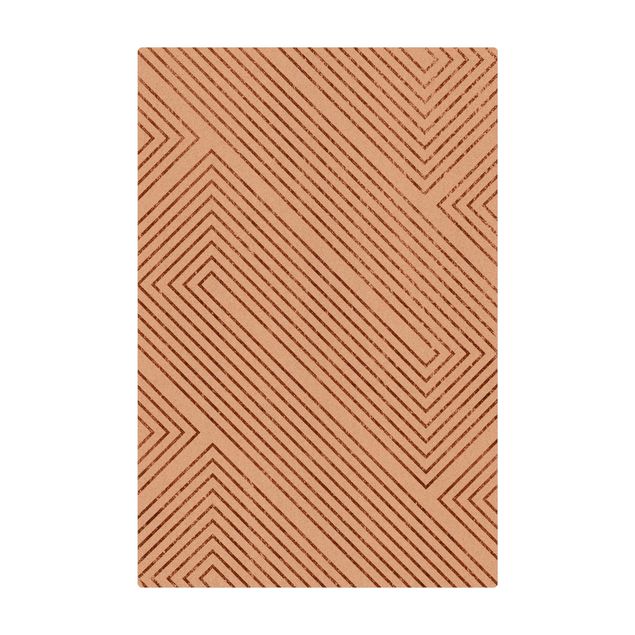 Cork mat - Symmetrical Geometry Copper - Portrait format 2:3