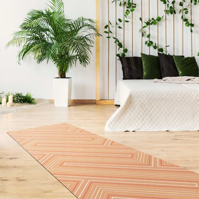 Orange rugs Symmetrical Geometry Peach