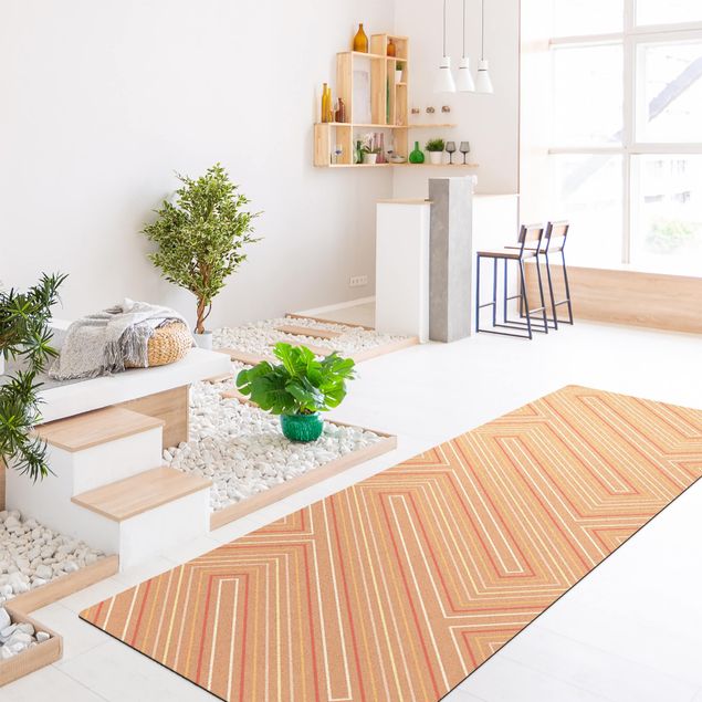 Modern rugs Symmetrical Geometry Peach