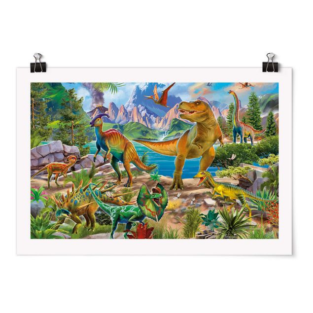 Poster - T-Rex And Parasaurolophus