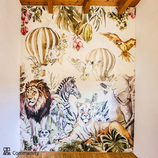 Wallpaper - Watercolour Animals Of The Savannah