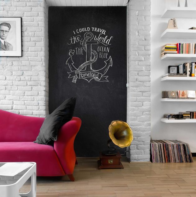 Window film blackboard - Living Room - DIY Chalkboard Wallpaper