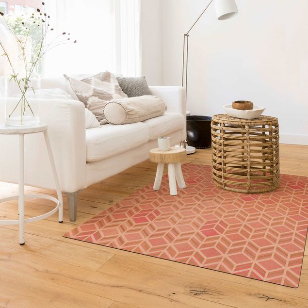 rug under dining table Take the Cake Gold und Rose