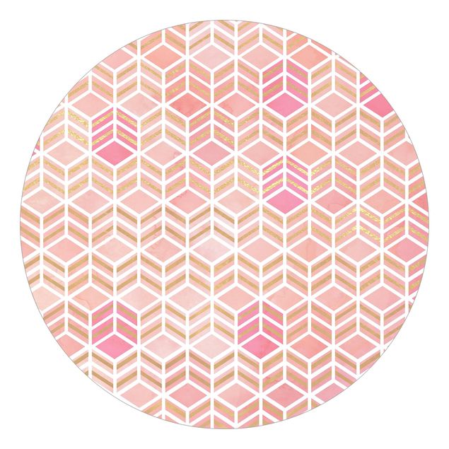 Self-adhesive round wallpaper - Take the Cake Gold und Rose