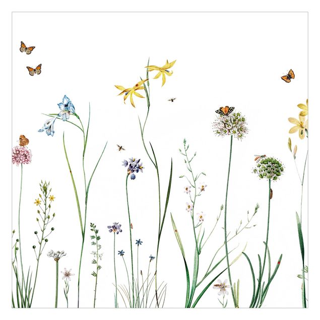 Wallpaper - Dancing butterflies on wildflowers