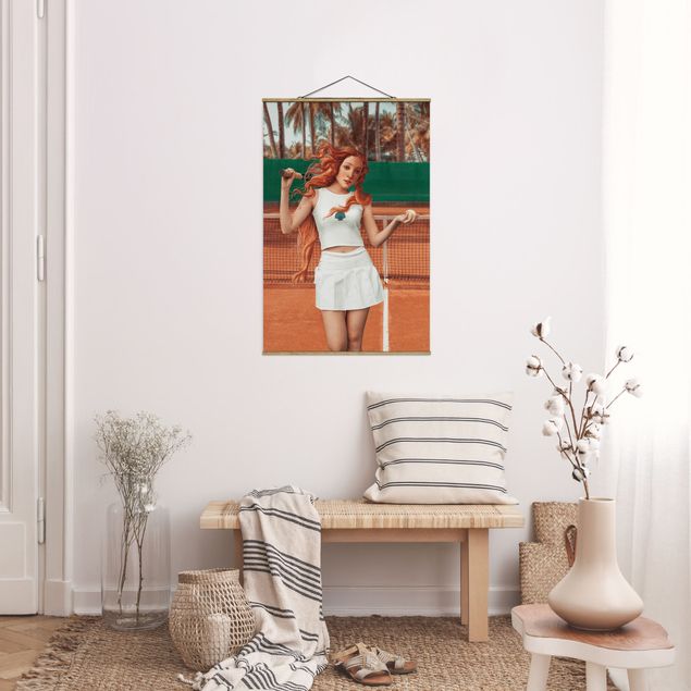Fabric print with poster hangers - Tennis Venus