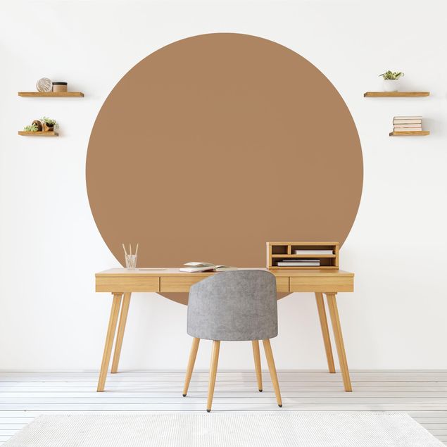 Self-adhesive round wallpaper - Terracotta Taupe