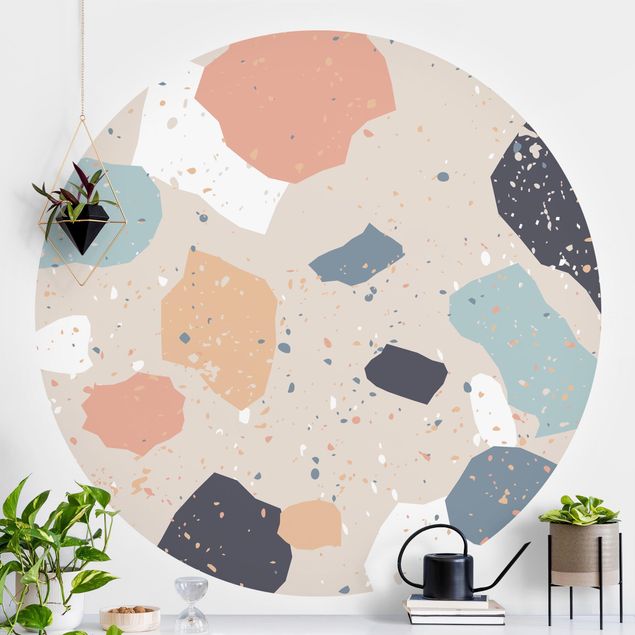Self-adhesive round wallpaper kitchen - Terrazzo Pattern