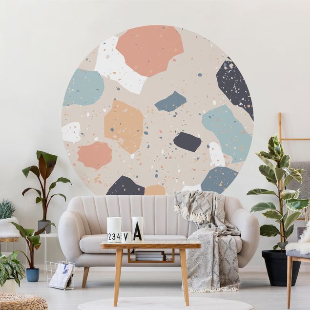 Self-adhesive round wallpaper kitchen - Terrazzo Pattern