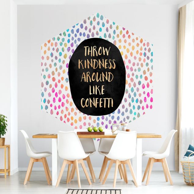 Self-adhesive hexagonal pattern wallpaper - Throw Kindness Around Like Confetti