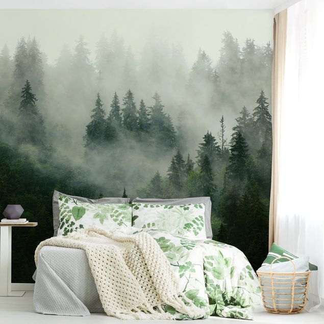 Wallpaper - Deep Green Fir Forest In The Fog
