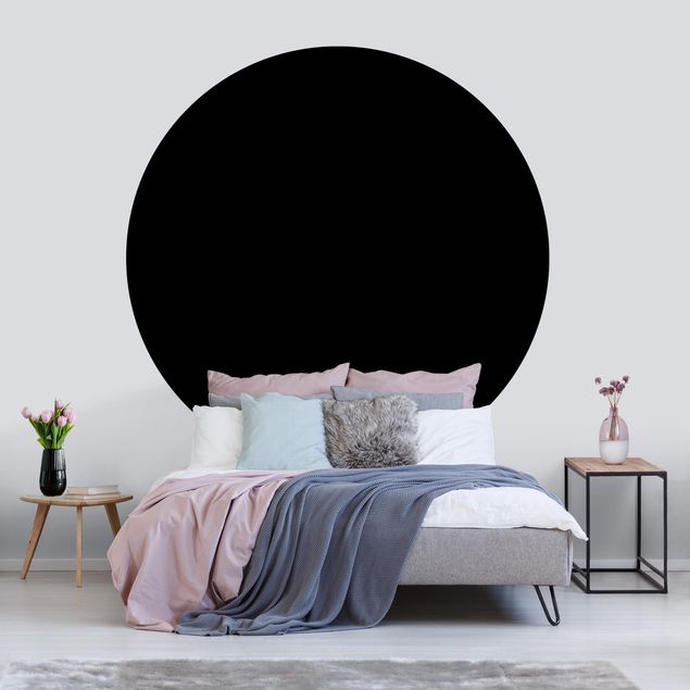 Self-adhesive round wallpaper - Deep Black