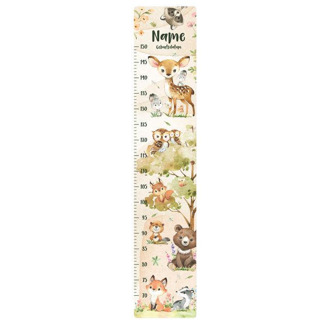 Bear wall stickers Animals from the forest watercolour with custom name