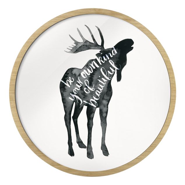 Circular framed print - Animals With Wisdom - Elk