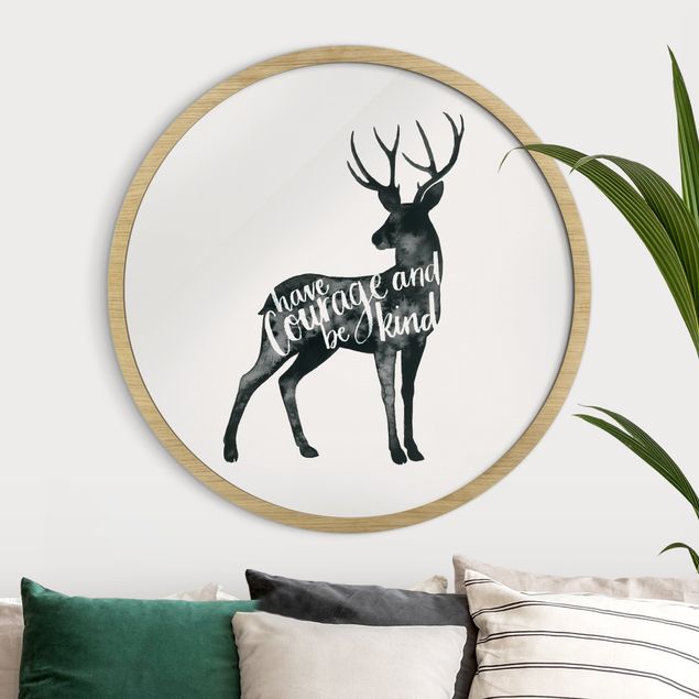 Framed prints round Animals With Wisdom - Deer