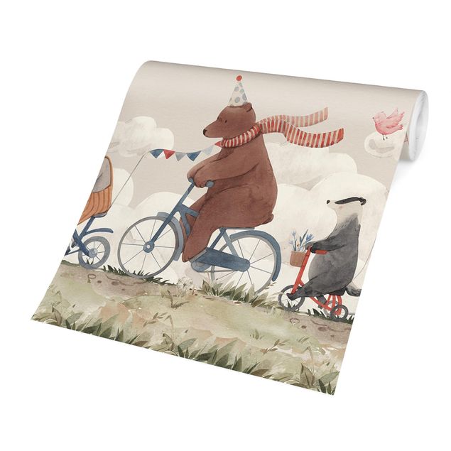 Wallpaper - Animal Friends Riding A Bike