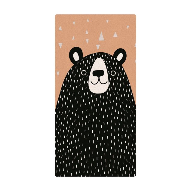 Cork mat - Zoo With Patterns - Bear - Portrait format 1:2