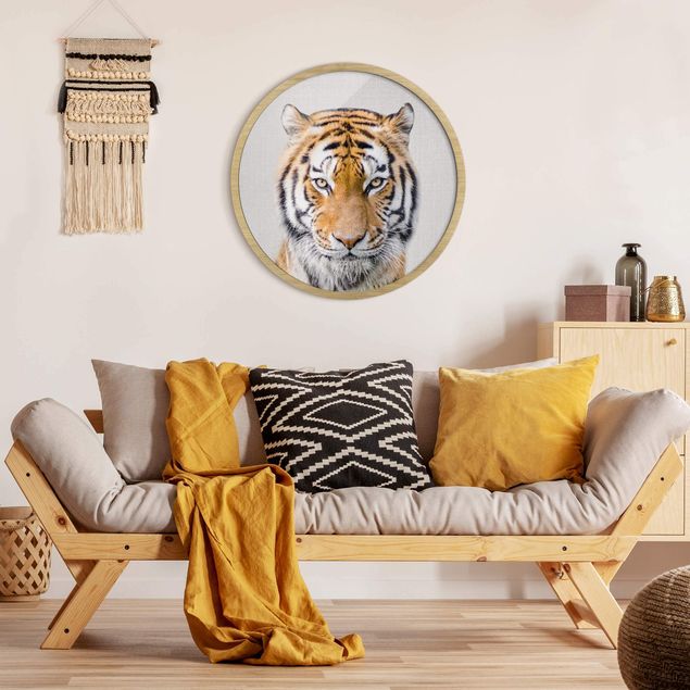 Circular framed print - Tiger Tiago