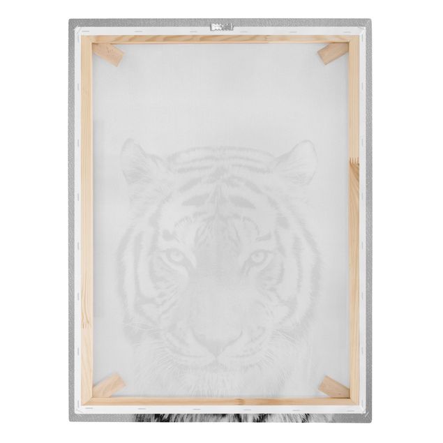 Canvas print - Tiger Tiago Black And White - Portrait format 3:4