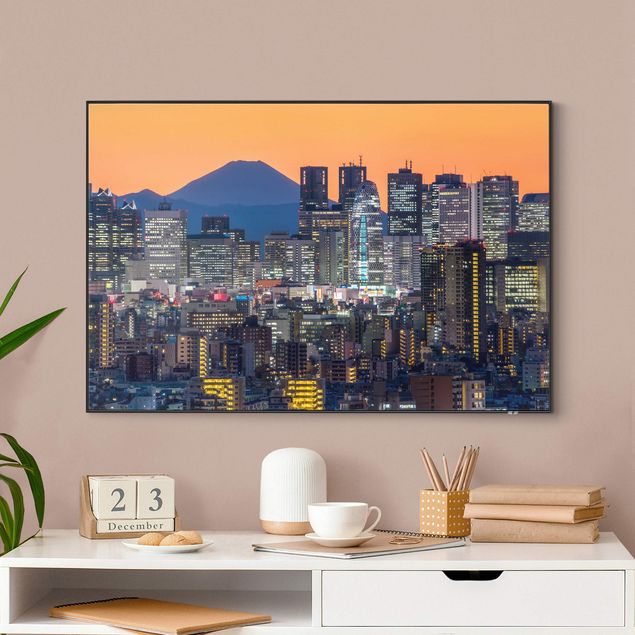 Interchangeable print - Tokyo With Mt. Fuji At Dusk