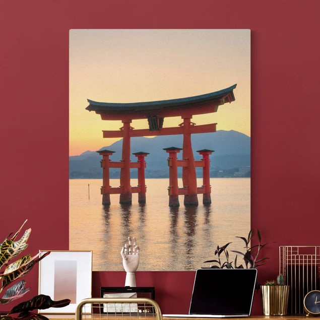 Natural canvas print - Torii Near Itsukushima - Portrait format 3:4