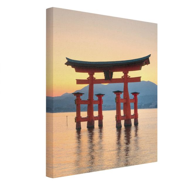 Natural canvas print - Torii Near Itsukushima - Portrait format 3:4
