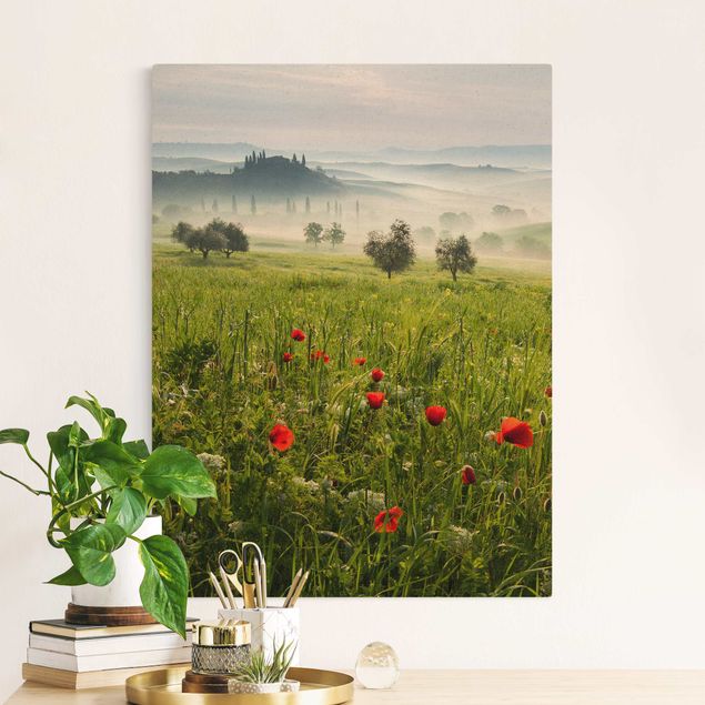 Natural canvas print - Tuscan Spring - Portrait format 3:4