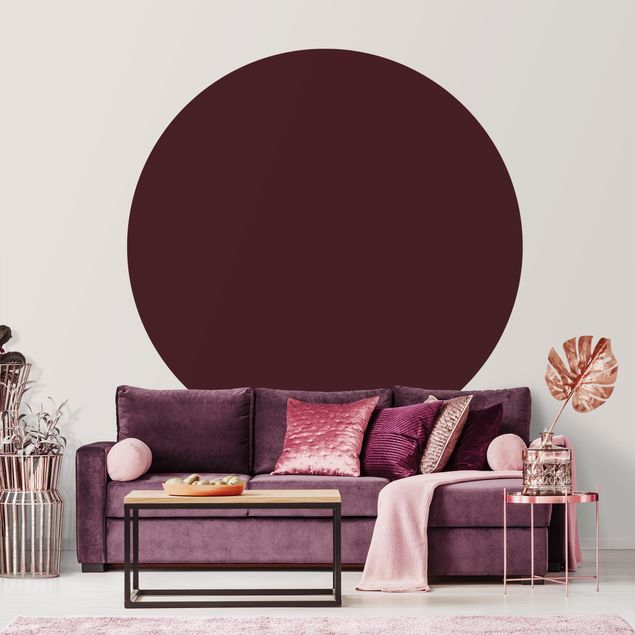 Self-adhesive round wallpaper - Tuscany Wine Red