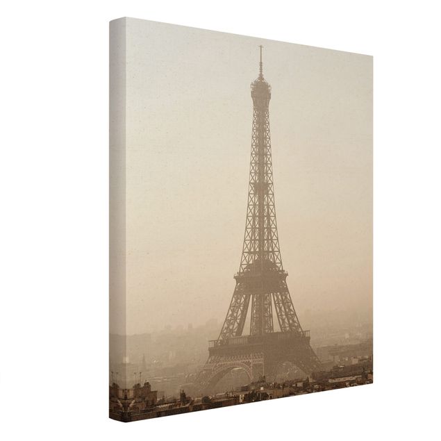 Natural canvas print - Tour Eiffel - Portrait format 3:4