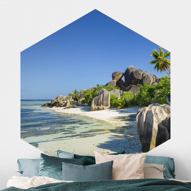 Hexagonal wallpapers Dream Beach Seychelles