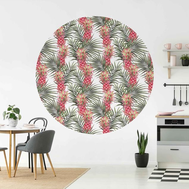 Wallpapers Tropical Pineapple With Palm Leaves