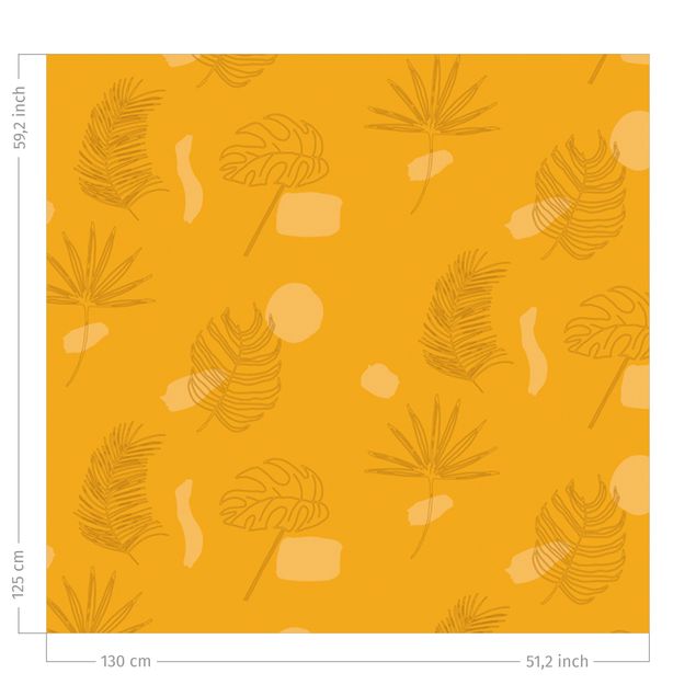 Patterned curtains Tropical Leaf Pattern - Warm Yellow