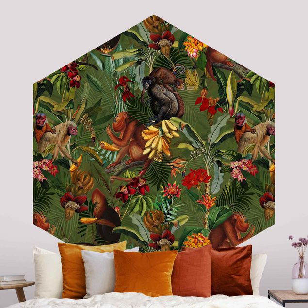 Wallpapers Tropical Flowers With Monkeys