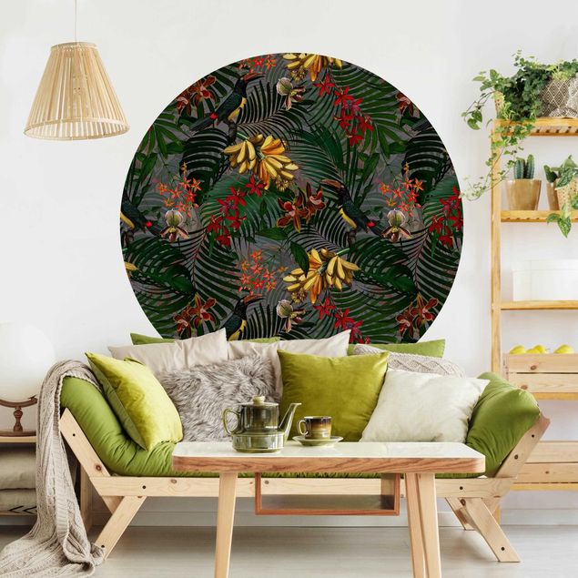 Wallpapers Tropical Ferns With Tucan Green