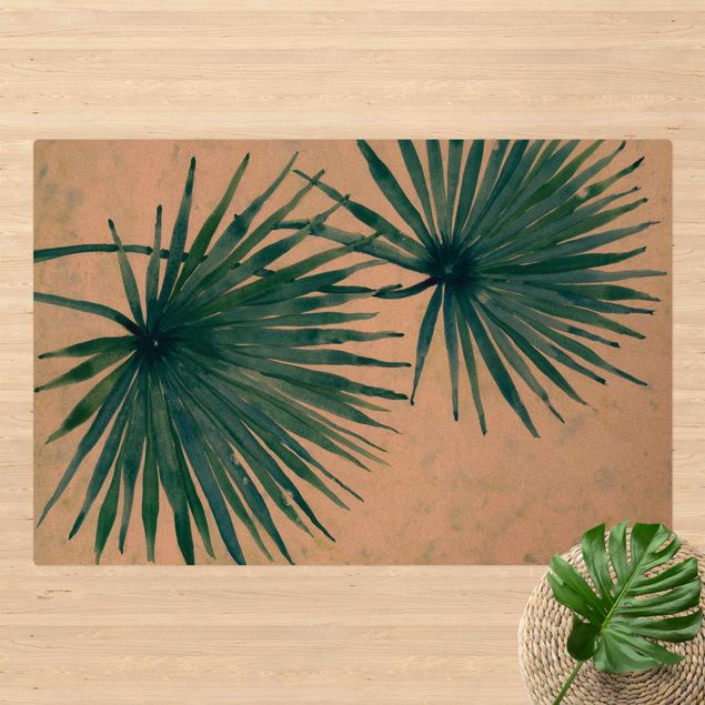 modern area rugs Tropical Palm Leaves Close-up