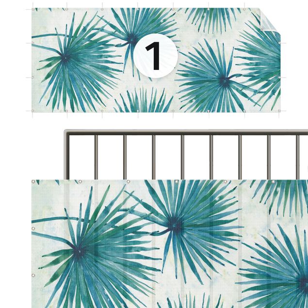 Privacy screen mat Tropical Palm Leaves Close-up