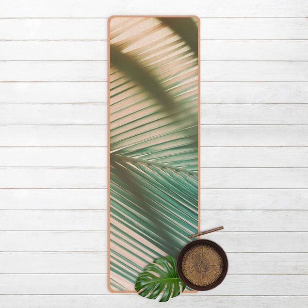 Yoga mat - Tropical Plants Palm Trees At Sunset ll