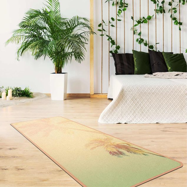 Yoga mat - Tropical Plants Palm Trees At Sunset lll