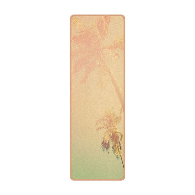 Yoga mat - Tropical Plants Palm Trees At Sunset lll