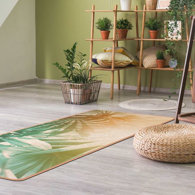 Yoga mat - Tropical Plants Palm Trees At Sunset