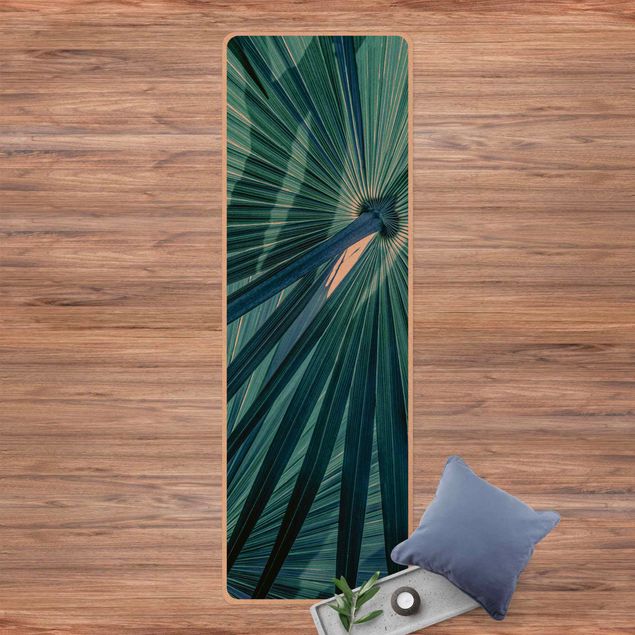 Yoga mat - Tropical Plants Palm Leaf In Turquoise
