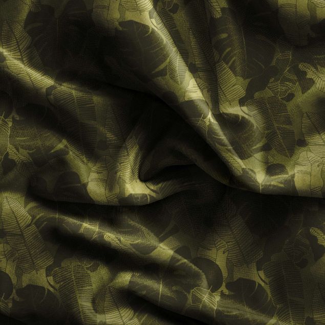 window curtains Tropical Leaf Mix - Olive Green