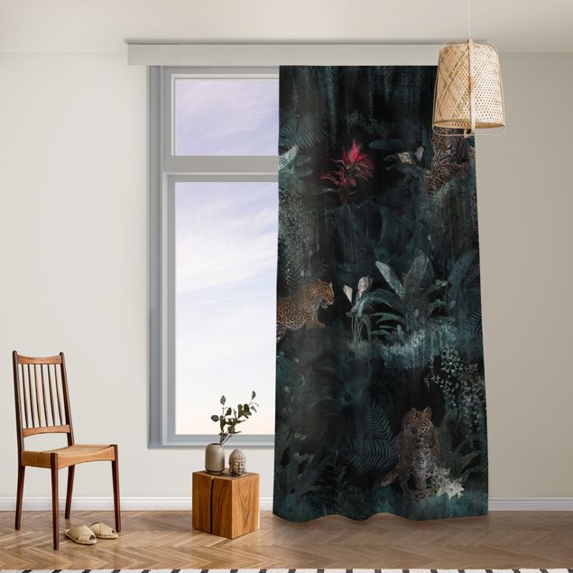 made to measure curtains Tropical Forest With Leopards