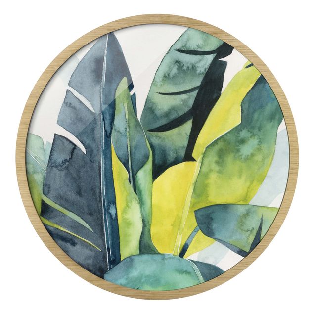 Circular framed print - Tropical Foliage - Banana