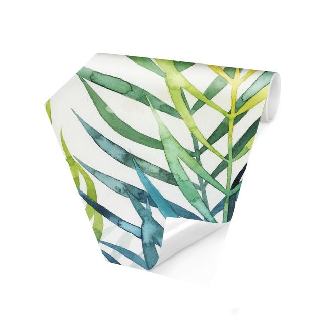 Self-adhesive hexagonal pattern wallpaper - Tropical Foliage - Palm Tree