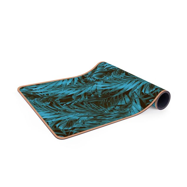 Large rugs Dark Tropical Undergrowth Blue