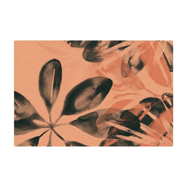 rug under dining table Tropical Oracle Petrol I