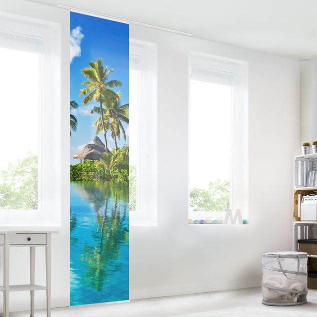 Sliding panel curtains set - Tropical Paradise