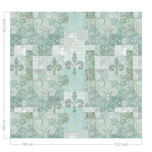 patterned drapes Turquoise Patchwork